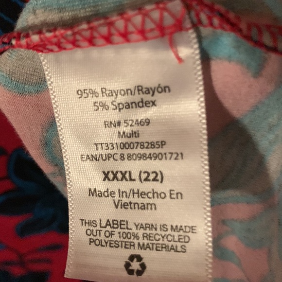 NWT Time and Tru red, black & blue dress w/pockets XXL(20) or XXXL(22) - Picture 11 of 15